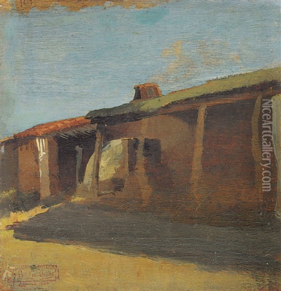 Schizzo Di Rustico Oil Painting - Giovanni Battista Quadrone