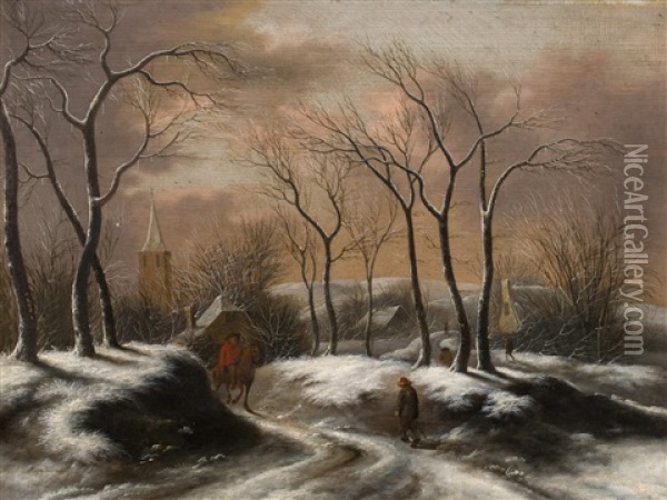 Winterlandschaft Oil Painting - Nicolaes Molenaer