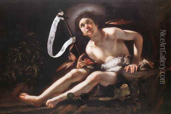 St John the Baptist 1615-20 Oil Painting - Bernardo Strozzi