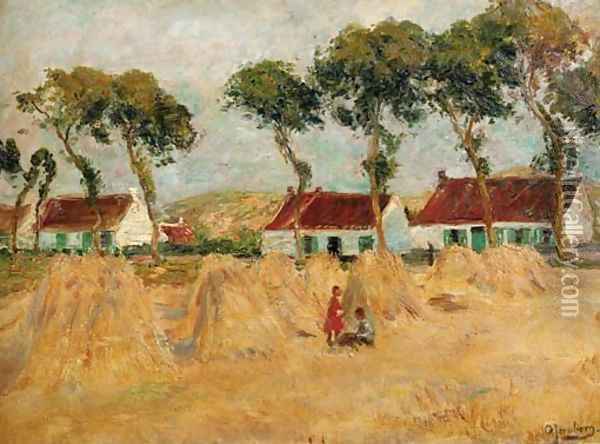 In the field in summer Oil Painting - August Jernberg