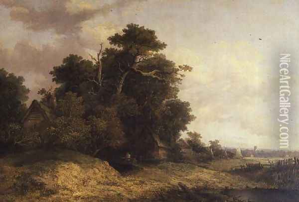 Landscape Scene in Norfolk Oil Painting - John Crome