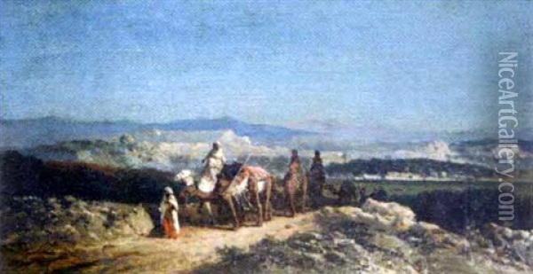 La Caravane Oil Painting - Charles Van Wijk
