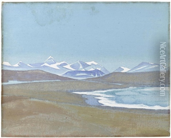 Himalayas From Ting-kye Dzong, 1928 Oil Painting - Nikolai Konstantinovich Roerich