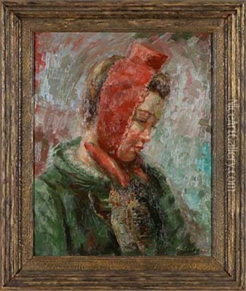 Junge Schwalmerin In Tracht Oil Painting - Karl Lenz