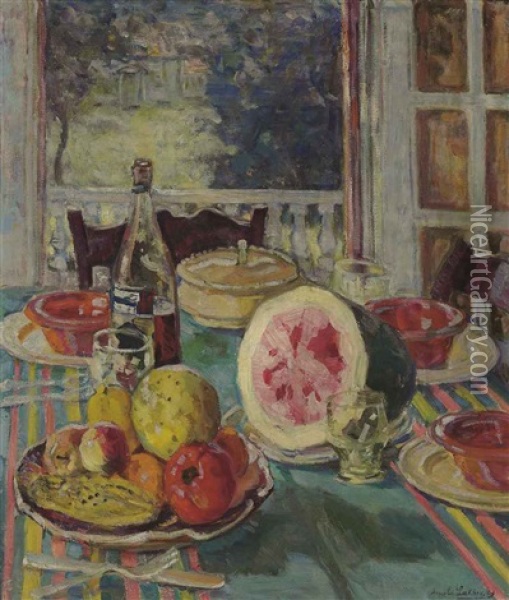 The Luncheon Table Oil Painting - Arnold Borisovich Lakhovsky