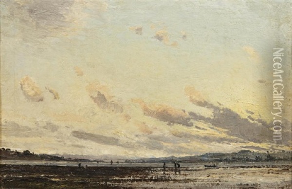 Sunset, Isle Of Man Oil Painting - William Page Atkinson Wells
