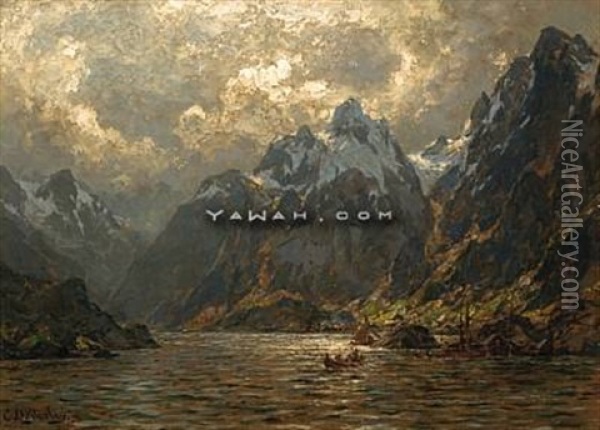 Fra Raftsund I Lofoten Oil Painting - Carl August Heinrich Ferdinand Oesterley