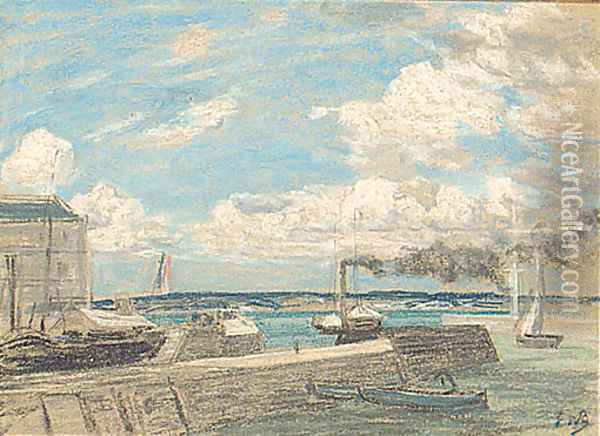 Honfleur, La Sortie Du Port Oil Painting - Eugene Boudin