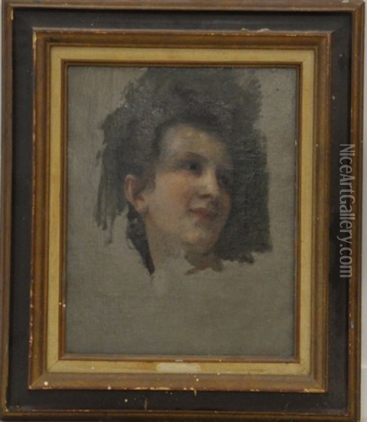 Etude De Jeune Femme Pour Frere Et Soeur, 1887 Oil Painting - William-Adolphe Bouguereau