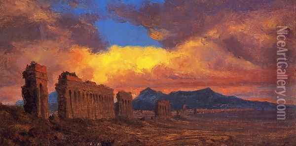 Roman Aqueduct Oil Painting - Jervis McEntee