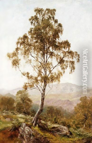 Resting Beneath The Birch Tree Oil Painting - Benjamin Williams Leader