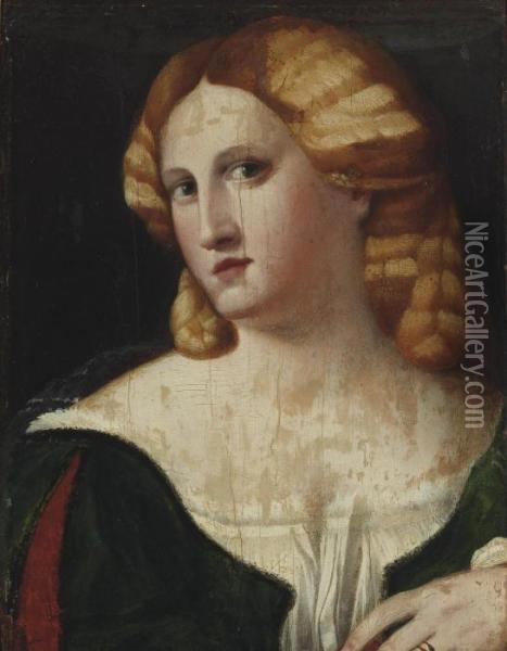 Portrait Of A Lady Oil Painting - Jacopo Negretti
