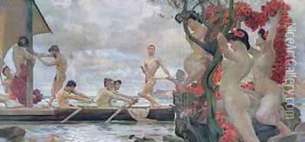 Ulysses and the Sirens Oil Painting - Otto Greiner