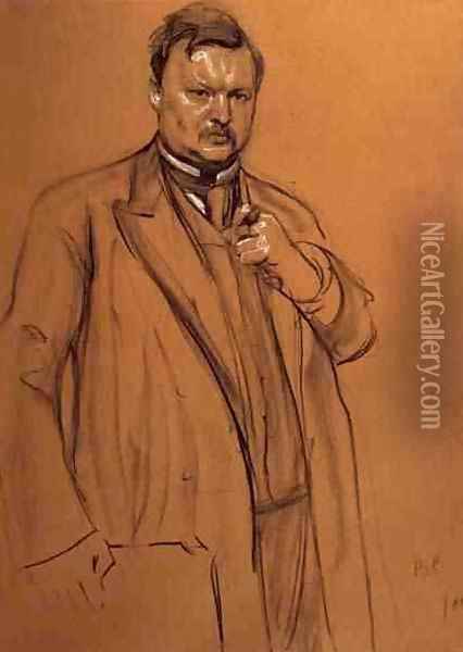 Portrait of the Composer Alekandr Konstantinovich Glazunov (1865-1936), 1906 Oil Painting - Valentin Aleksandrovich Serov