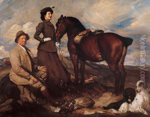 Miss Alison Preston and John Proctor on Mearbeck Moor Oil Painting - George Lambert