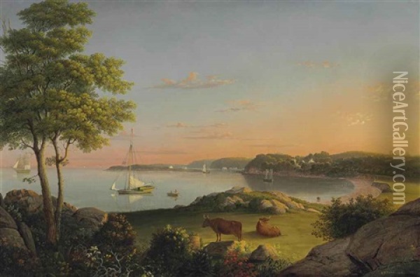 Gloucester, Stage Fort Beach Oil Painting - Fitz Henry Lane