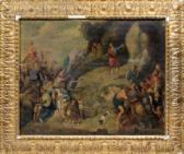 Moise Frappant Le Rocher Oil Painting - Peter Paul Rubens