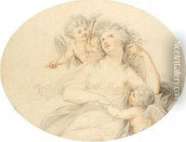 Venus With Putti Oil Painting - Giovanni Batista Cipriani