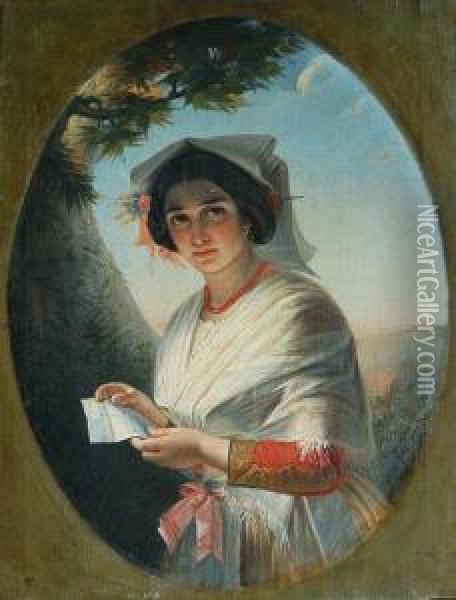 List Milosny(angelina) Oil Painting - Giuseppe Mazzolani
