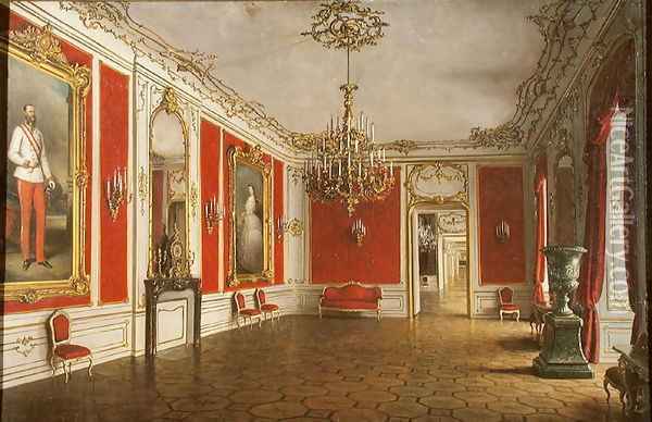 The Reception Room of the Hofburg Palace Vienna Oil Painting - J. Jaunbersin