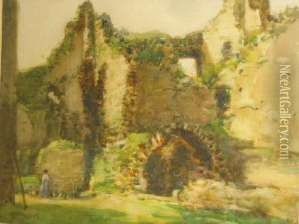 Bolton Castle Oil Painting - George William Graham