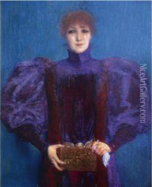 Sarah Bernhardt In Lorenzaccio Oil Painting - Walter E. Spindler