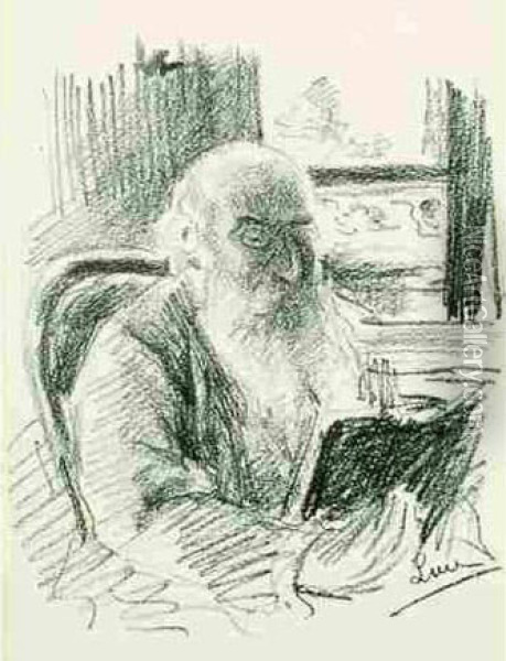 Portrait De Camille Pissarro. Oil Painting - Maximilien Luce