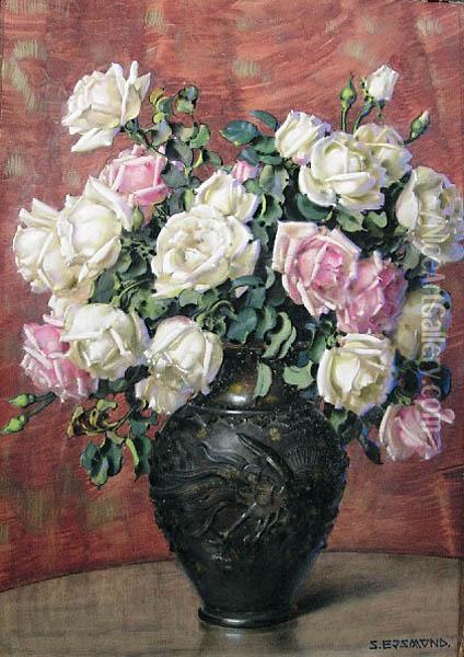 Roze W Wazonie Oil Painting - Stanislaw Ejsmond