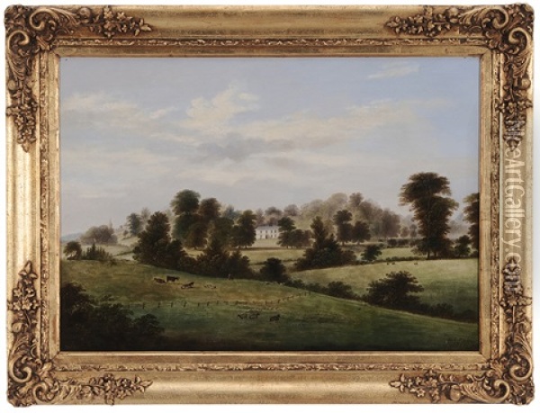 An English Country Manor Oil Painting - Hilton Lark Pratt