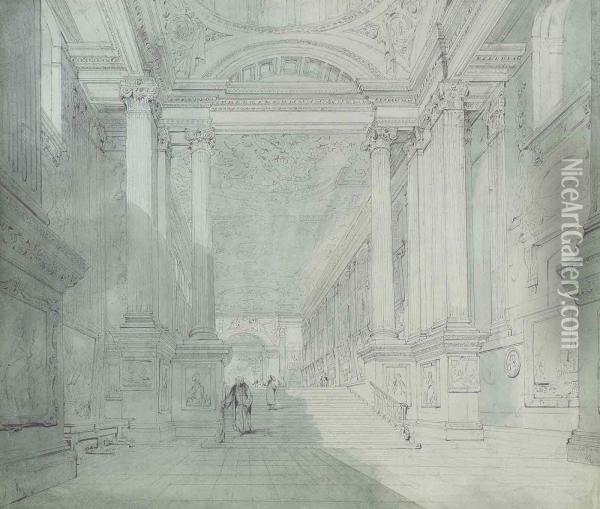 The Painted Hall, Greenwich Oil Painting - John Scarlett Davis