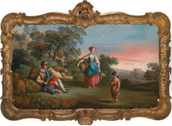 Famiglia Di Pastori Oil Painting - Johan Jacob Sorg