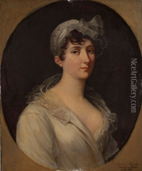 Portrait Presume De Mathilde De Catuelan Oil Painting - Robert Jacques Francois Faust Lefevre