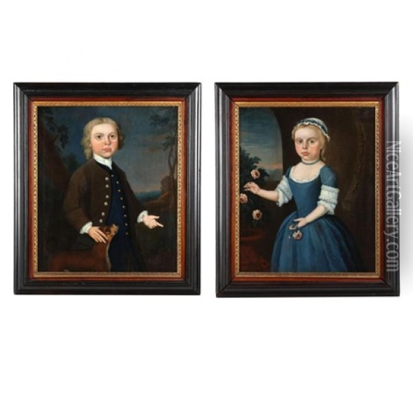 Pair Of Portraits Oil Painting - Joseph Badger