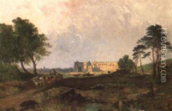 Llamphey Palace, Pembrokeshire Oil Painting - John Holland