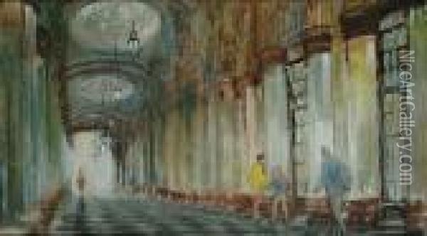 Piccadilly Arcade Oil Painting - Irene A. Welburn