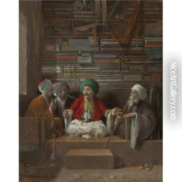 The Fabric Merchant Oil Painting - Walter G. Gould