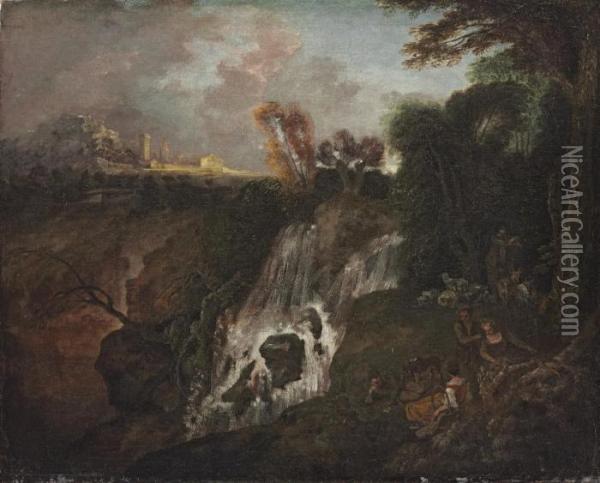 La Chute D'eau Oil Painting - Watteau, Jean Antoine