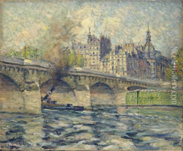 Paris, Le Pont Neuf Oil Painting - Clarence Montfort Gihon