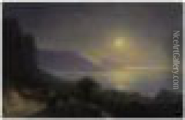 View Of Crimea At Moonlight Oil Painting - Ivan Konstantinovich Aivazovsky