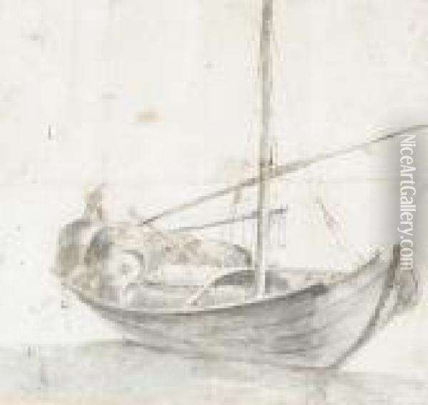 Study Of A Boat Oil Painting - Luca Carlevarijs