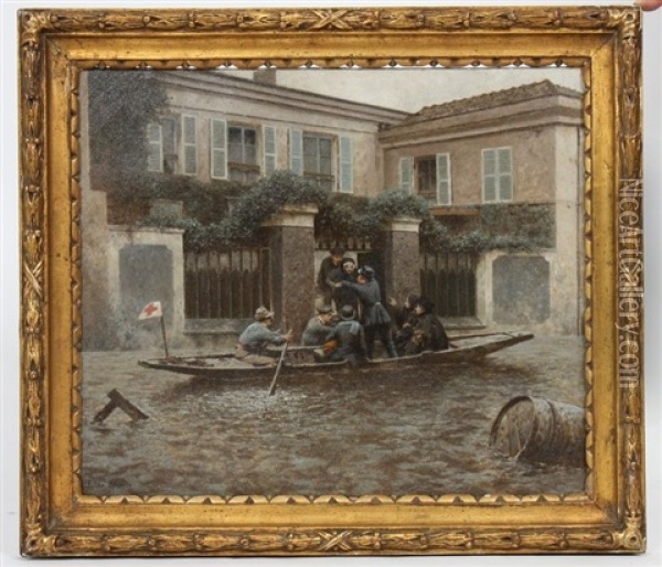 Scene D'inondation Oil Painting - Jules Didier