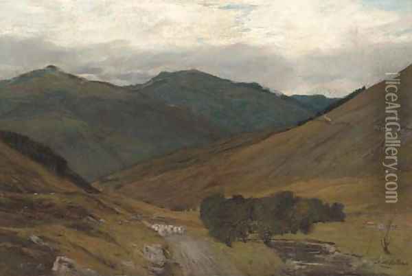 The glen Oil Painting - Thomas Swift Hutton