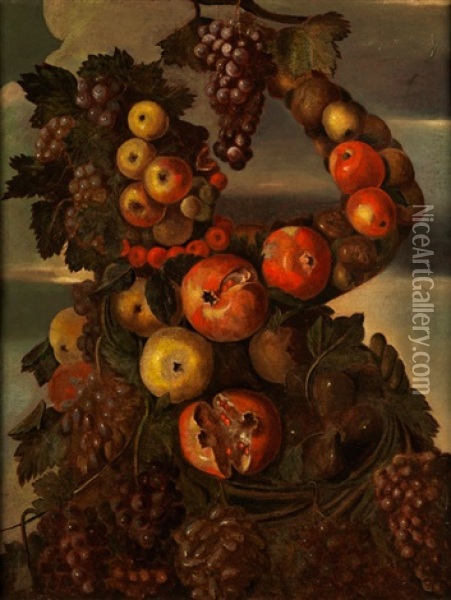 Fruchtestilleben - Zu Einer Menschlichen Figur Komponiert Oil Painting - Giuseppe Arcimboldo
