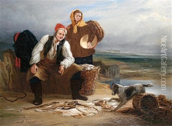 Laying Out The Catch Oil Painting - Henry Perlee Parker