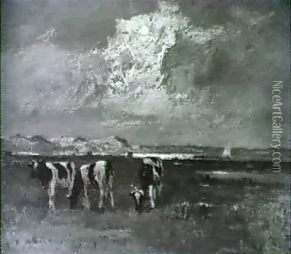 Abend An Der See Oil Painting - Louis Douzette