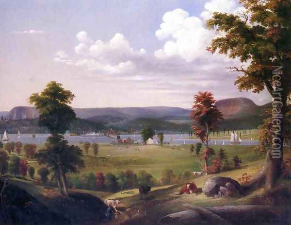 Summer Landscape Near New Haven, View from East Haven Oil Painting - George Henry Durrie