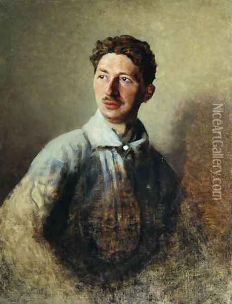 Portrait of the poet Sergey Gorodetsky 1884-1967 1909 Oil Painting - Ivan Kirillovich Parkhomenko