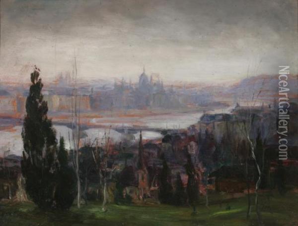 Janos : Budapesti Panorama Oil Painting - Janos Tornyai