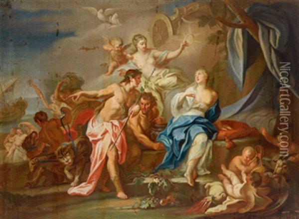 Bacchus Und Ariadne; Bacco E Arianna Oil Painting - Sebastiano Conca