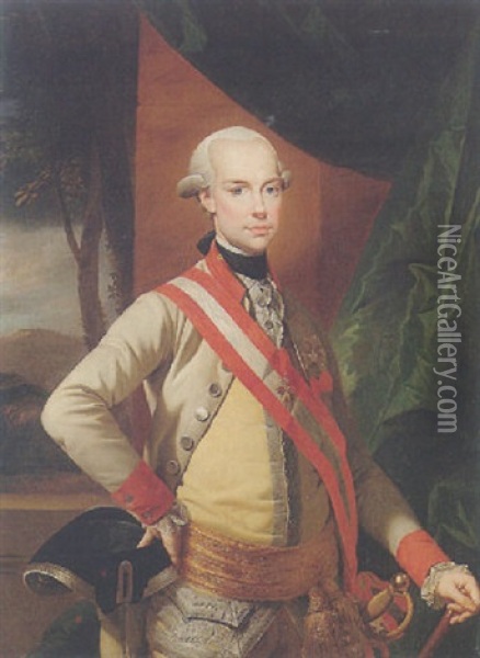 Portrait Of Leopold Ii, Holy Roman Emperor And Grand Duke Of Tuscany Oil Painting - Anton von Maron